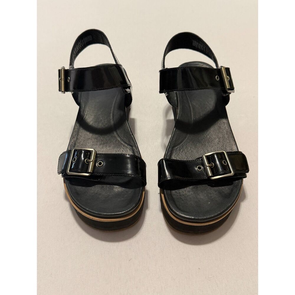 UGG "Angie" Black Ankle Strap Platform Sandal | Size 6.5